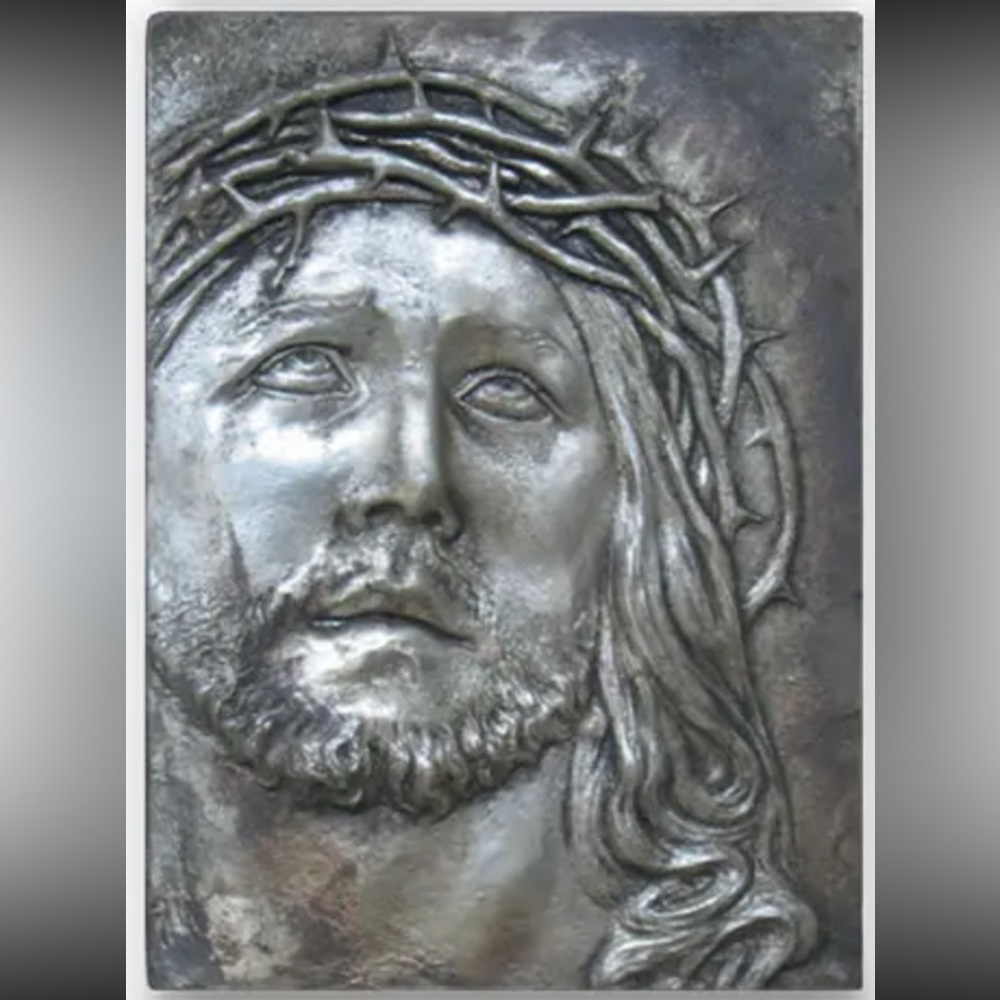 Sid Dickens RETIRED Silver Jesus Christ Wall Art